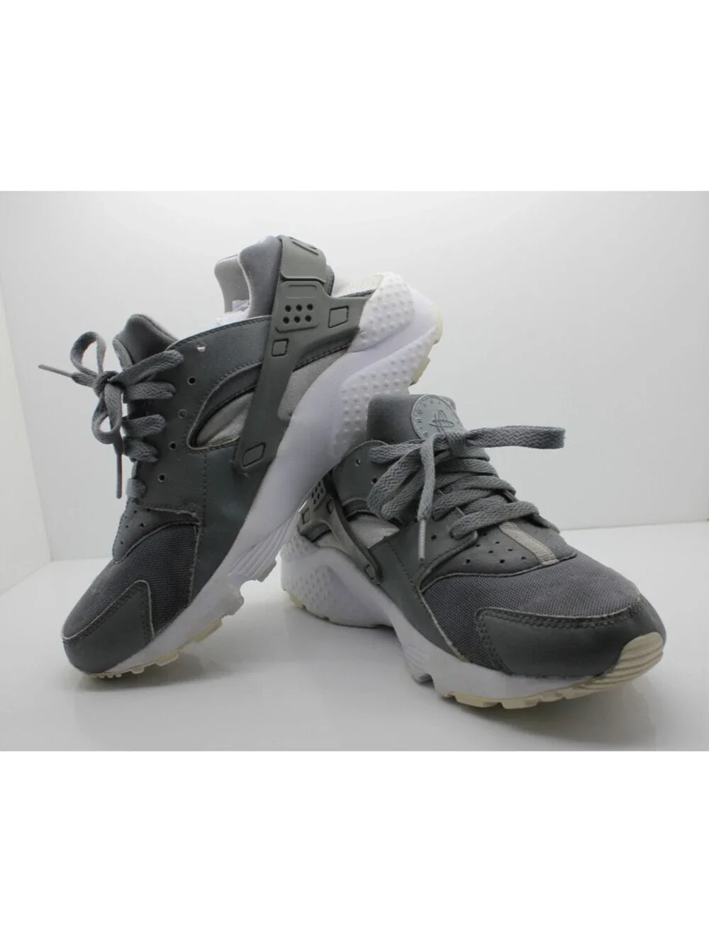 Nike Huarache Free Run 2016 Varsity Gray white Leather 654275-012 Youth Size 6.5